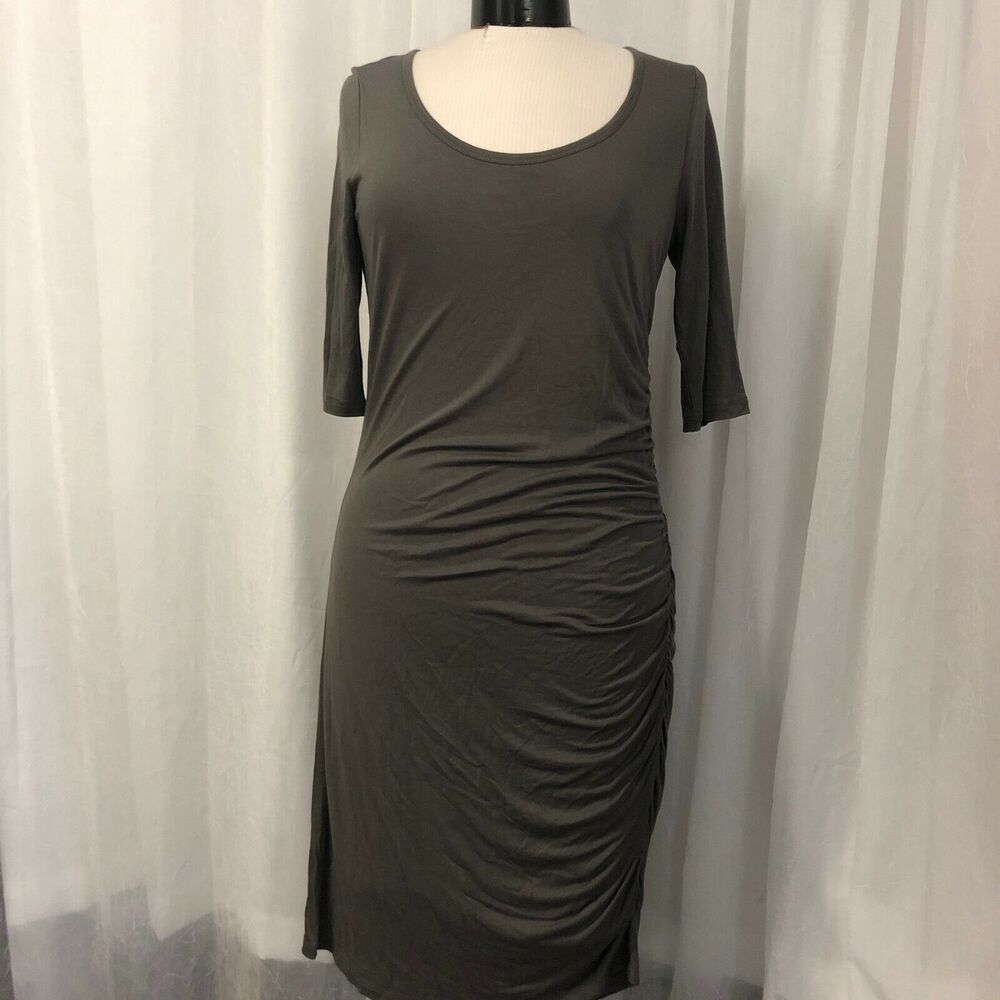 Banana Republic Gray Side Ruched Dress Size Med NWT